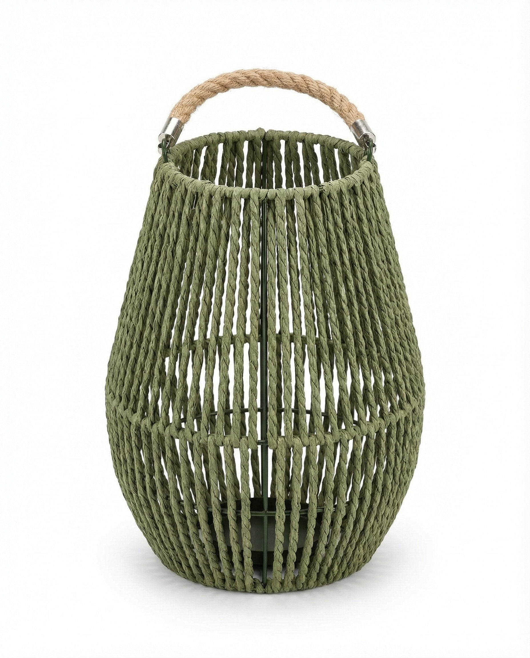 Farolillo Decorativo Cuerda Trenzada Verde Oliva