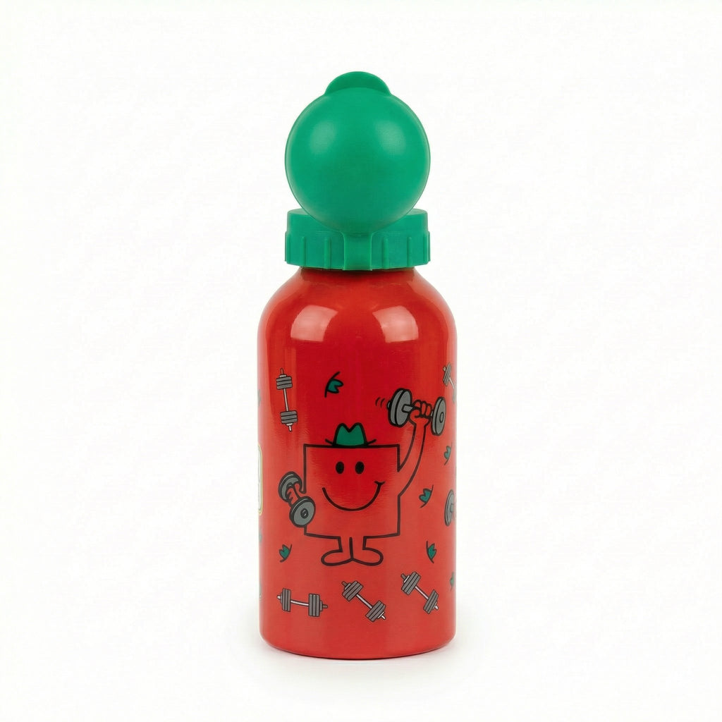 Botella Agua Infantil Plástico Mr. Men Roja 400ml