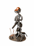 Figura Artesanal de Metal — Cazador con Perro