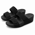 Sandalias FitFlop Lulu Adjustable Shimmerlux negras talla 39 sobre fondo blanco