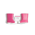 Botas de Agua Infantiles Rosa/Blanco — Goma Impermeable