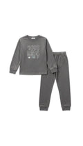 L&D Pijama de terciopelo para niños gris