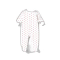 Lily & Dan Pijama de bebé de velour blanco con corazones rosas