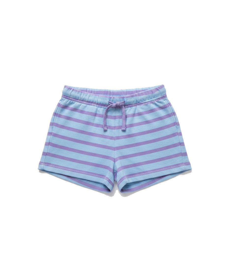 Pantalón Corto Infantil Lily & Dan — Rayas Lila y Azul