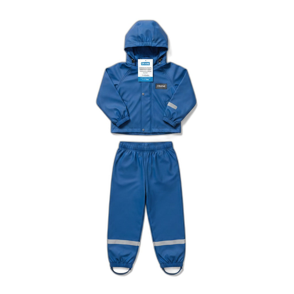 Set Chubasquero Infantil Impermeable 2 Piezas Azul - Talla 7-8 Años | Crane