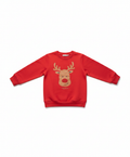 Sudadera Infantil Reno Navideño Lily & Dan — Roja