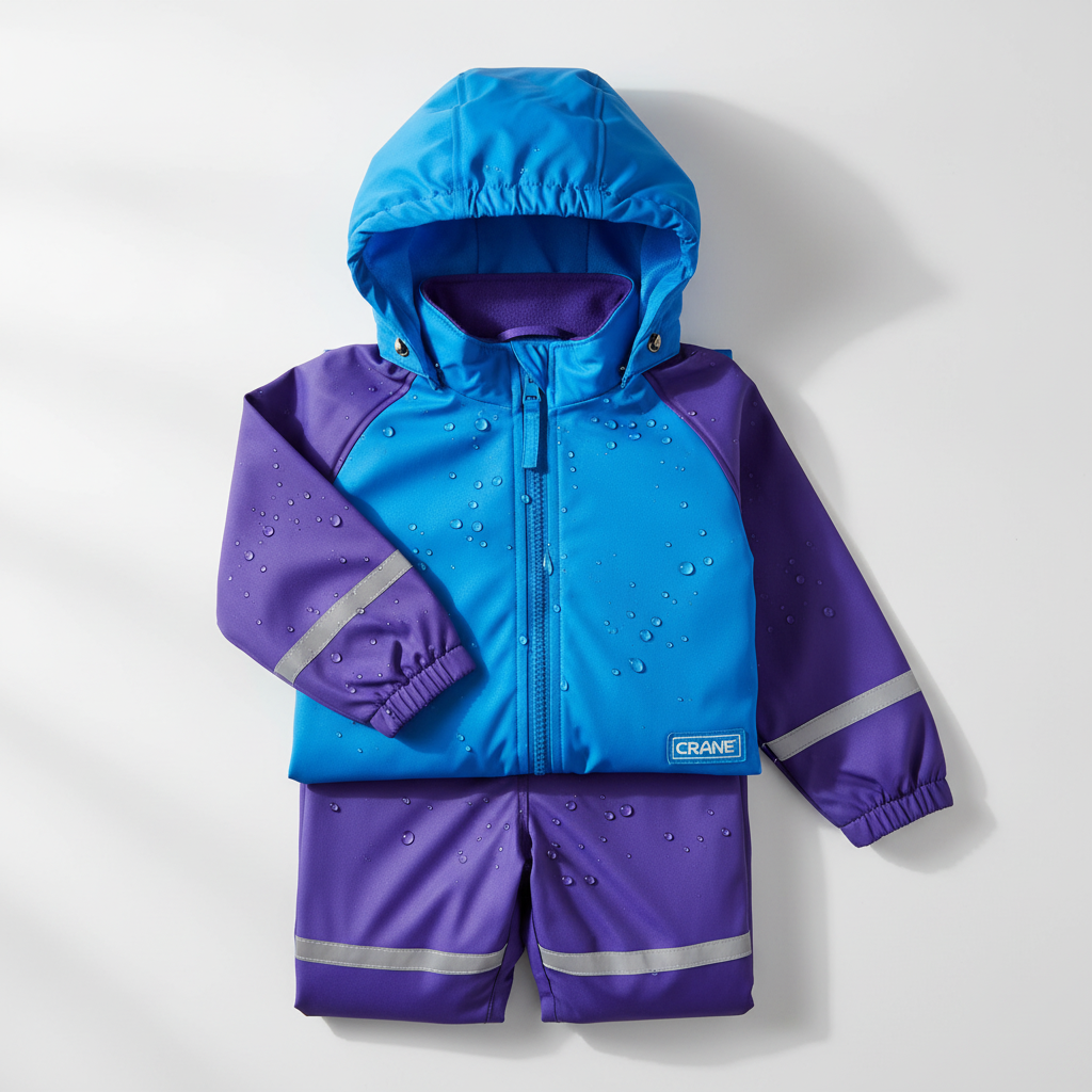 Traje Lluvia Infantil Crane — Azul y Morado