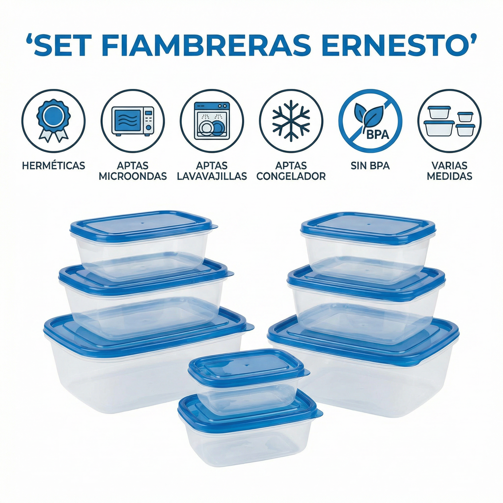 Set Fiambreras Herméticas Ernesto