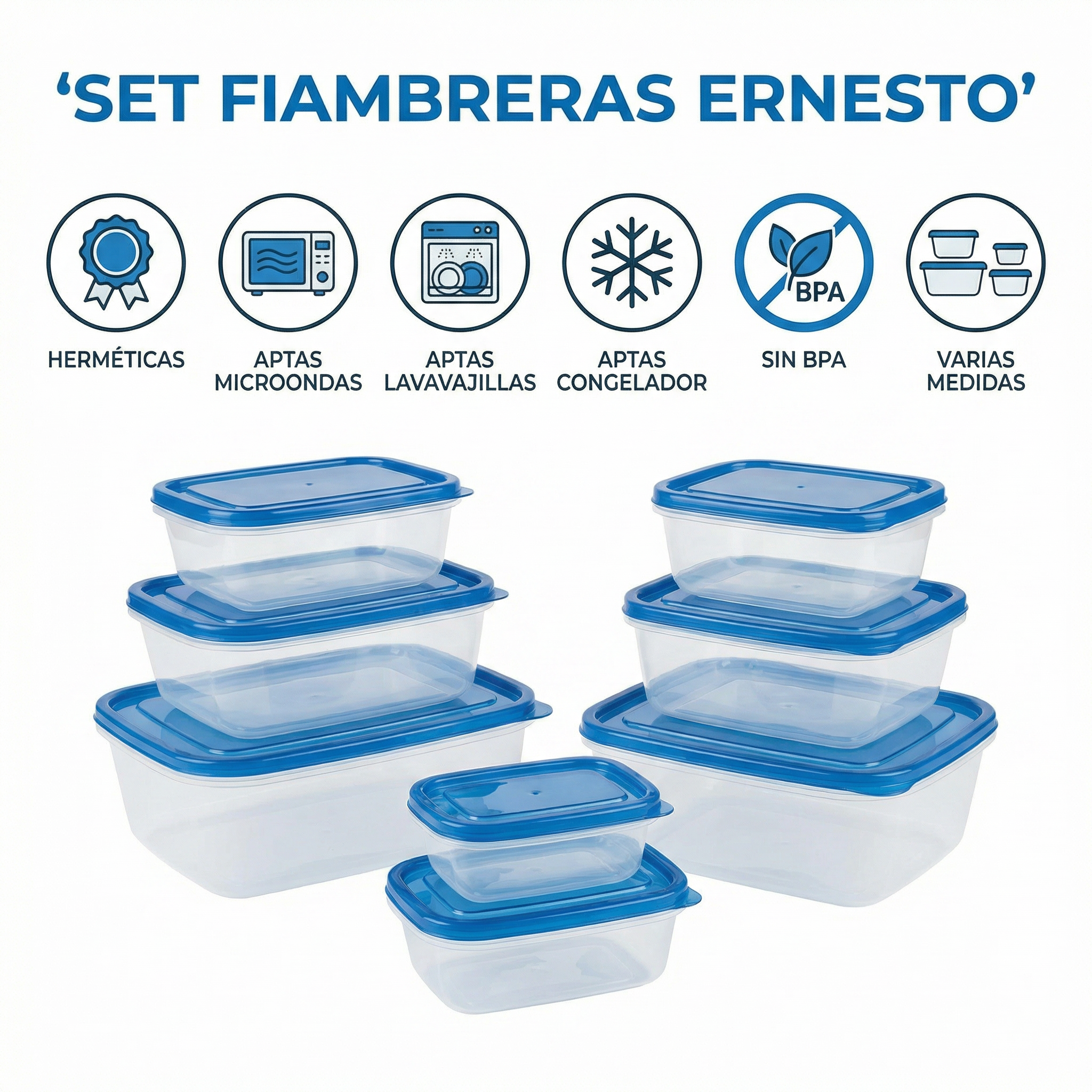 Set Fiambreras Herméticas Ernesto