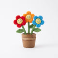 Flores de Peluche Sonrientes Decorativas en Maceta
