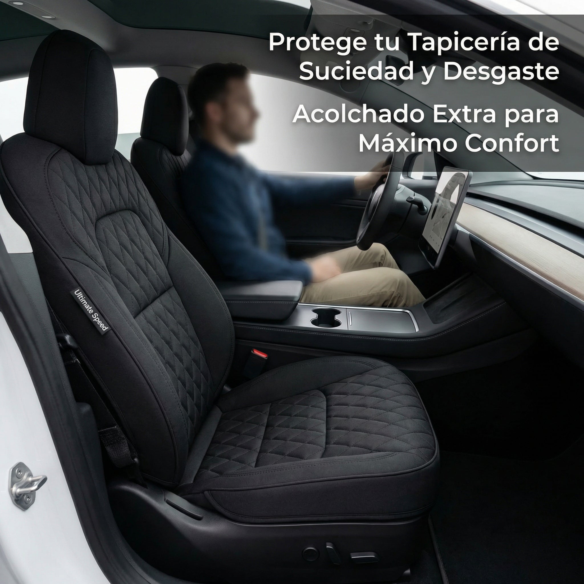 Funda de Asiento Coche Acolchada Compatible Airbag TÜV Tested | Ultimate Speed