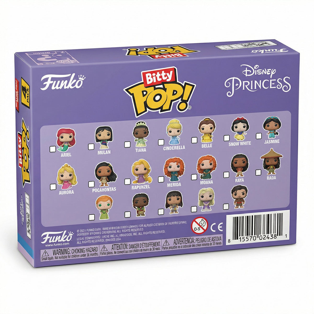 Funko Bitty Pop! Disney Princess 4 Pack Ariel Mulan Tiana + Mystery