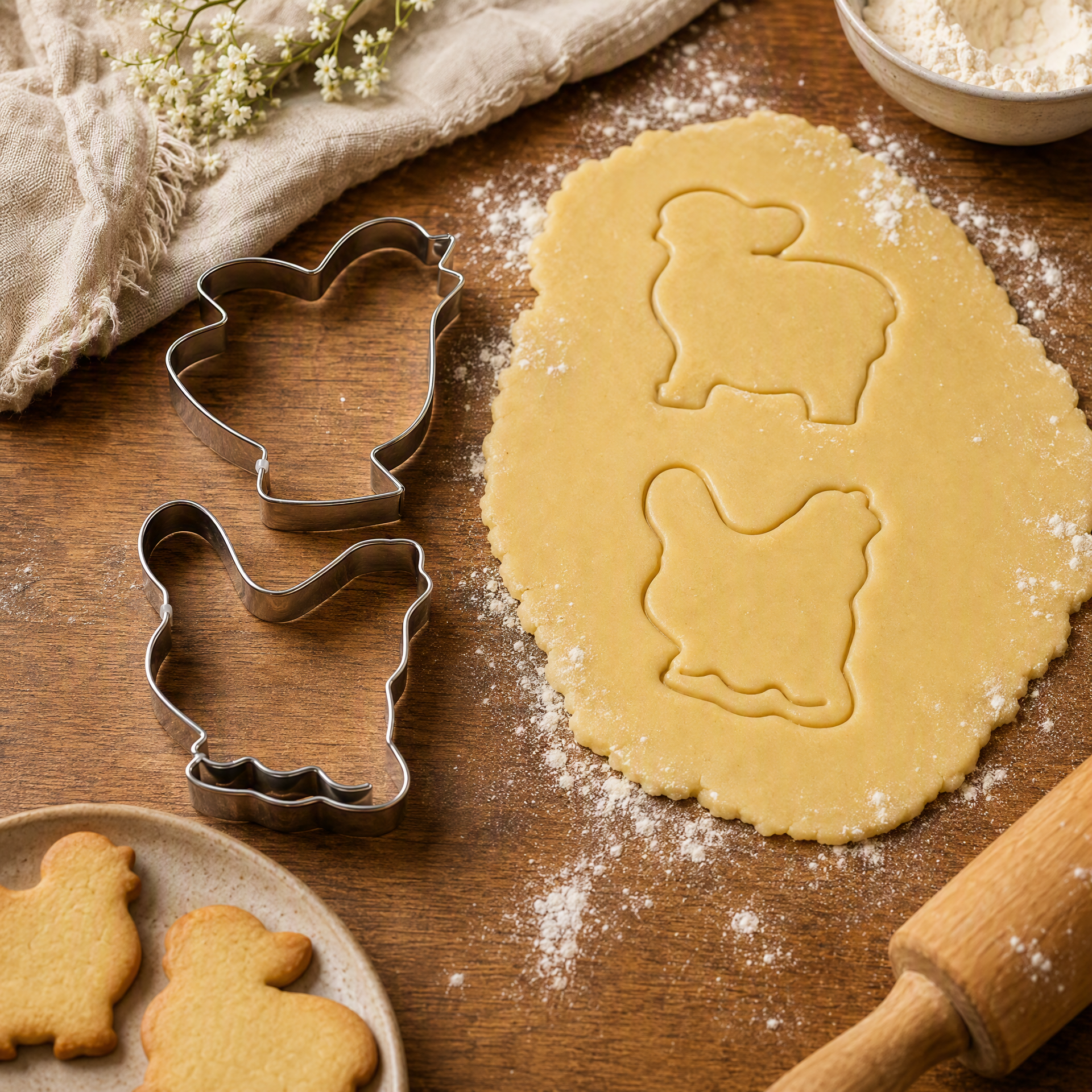 Set de 2 Moldes para Galletas Zenker - Cordero y Pollito