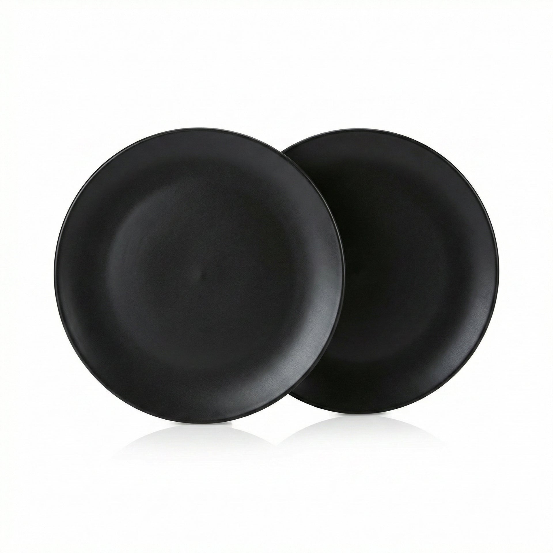 Set 2 Platos SilverCrest Stoneware Negro