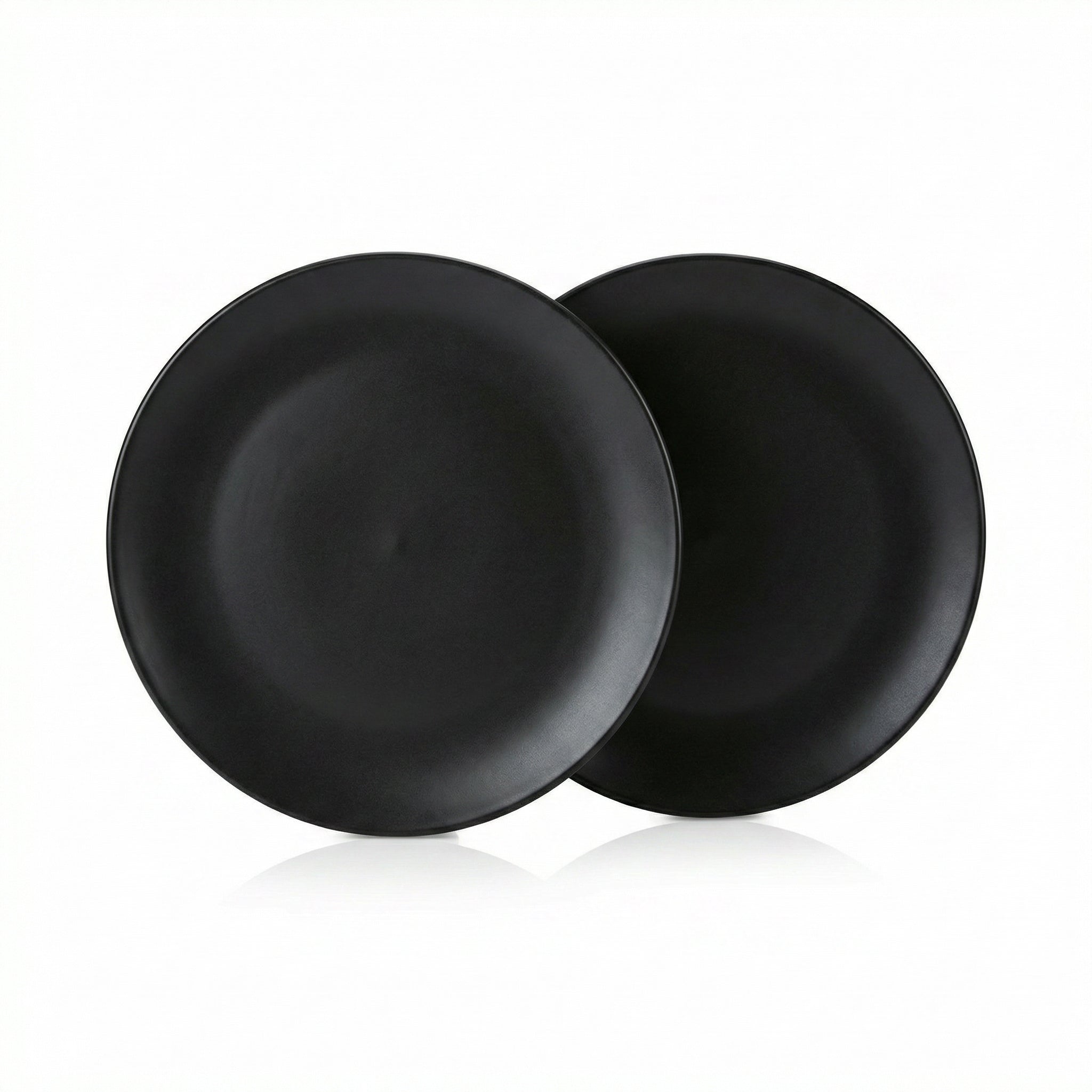 Set 2 Platos SilverCrest Stoneware Negro