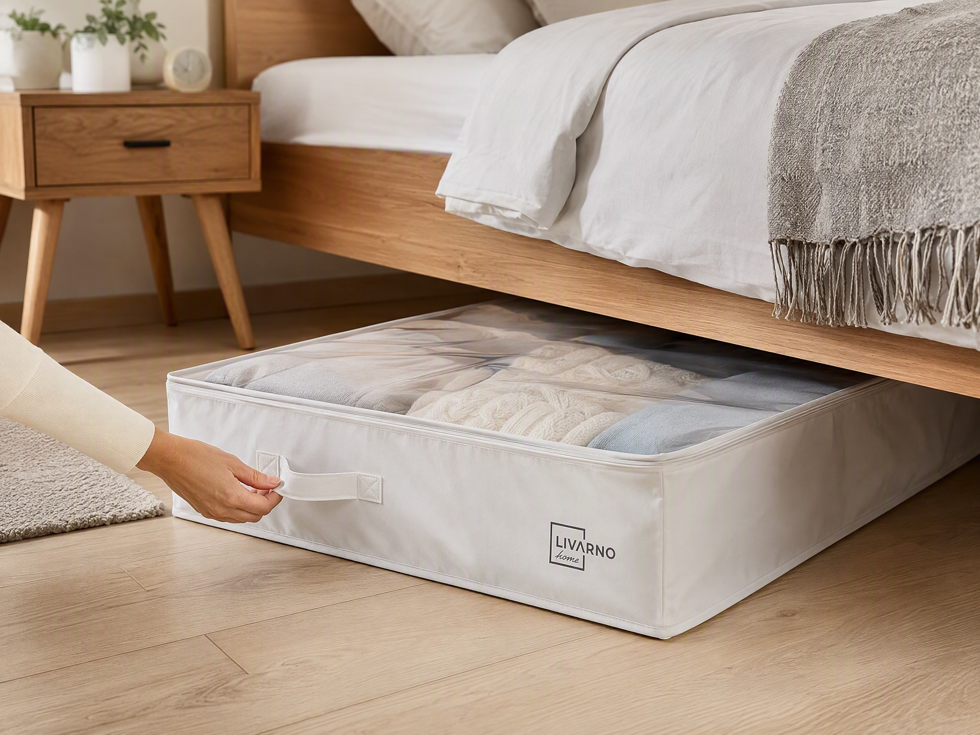 Livarno Home Bolsa de almacenamiento bajo cama con cremallera y ventana transparente