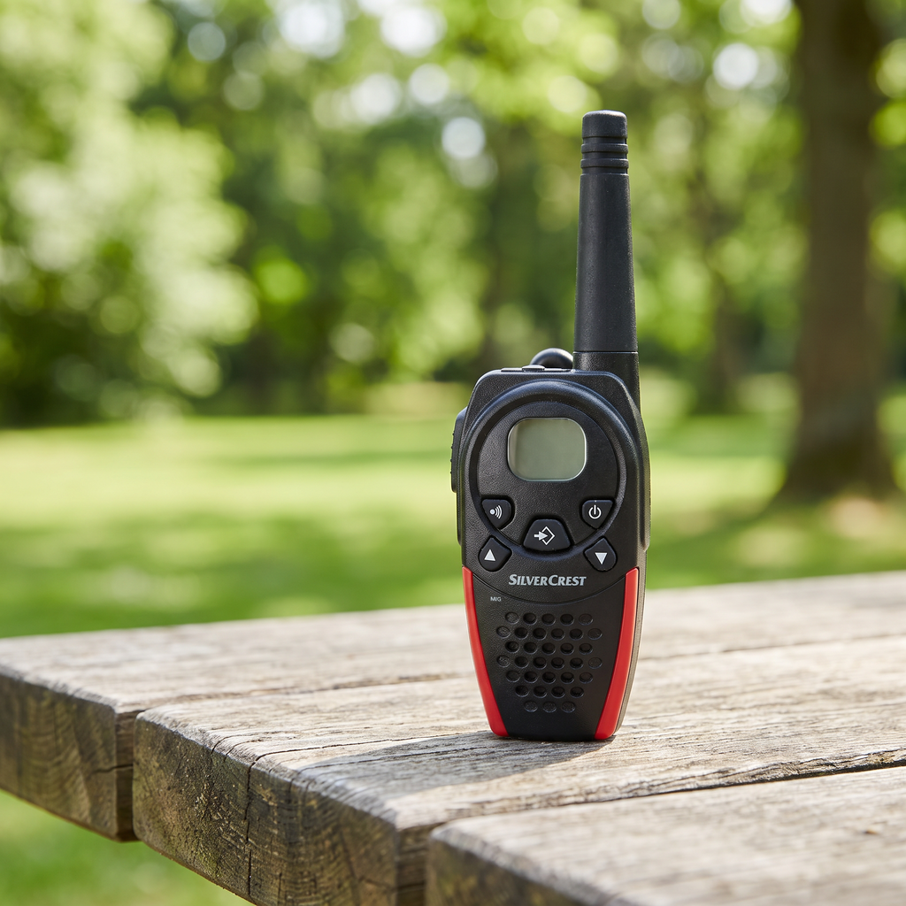 SilverCrest Walkie-Talkie PMR Negro y Rojo – 1 Unidad