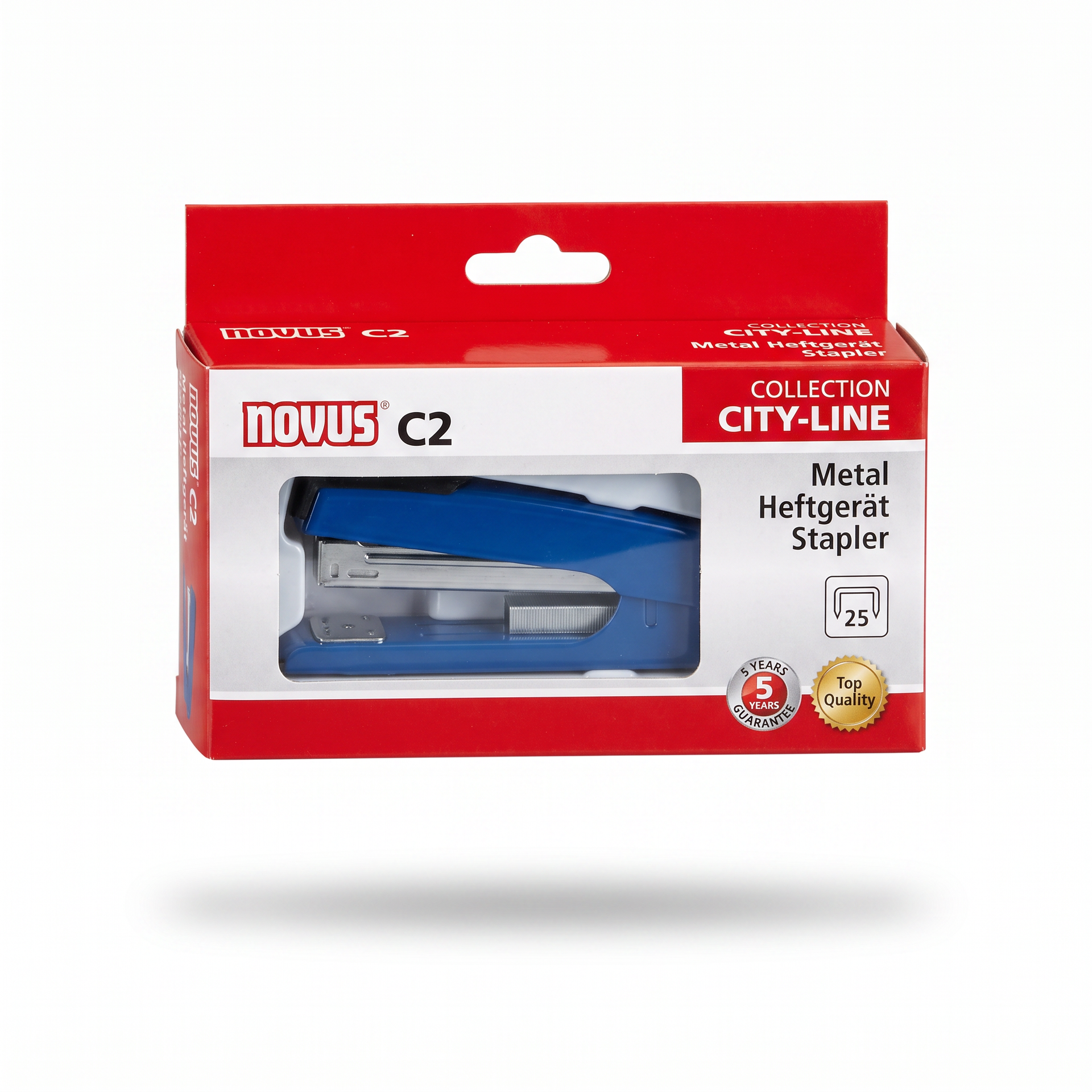 Novus C2 Grapadora Metálica Azul — Hasta 25 Hojas