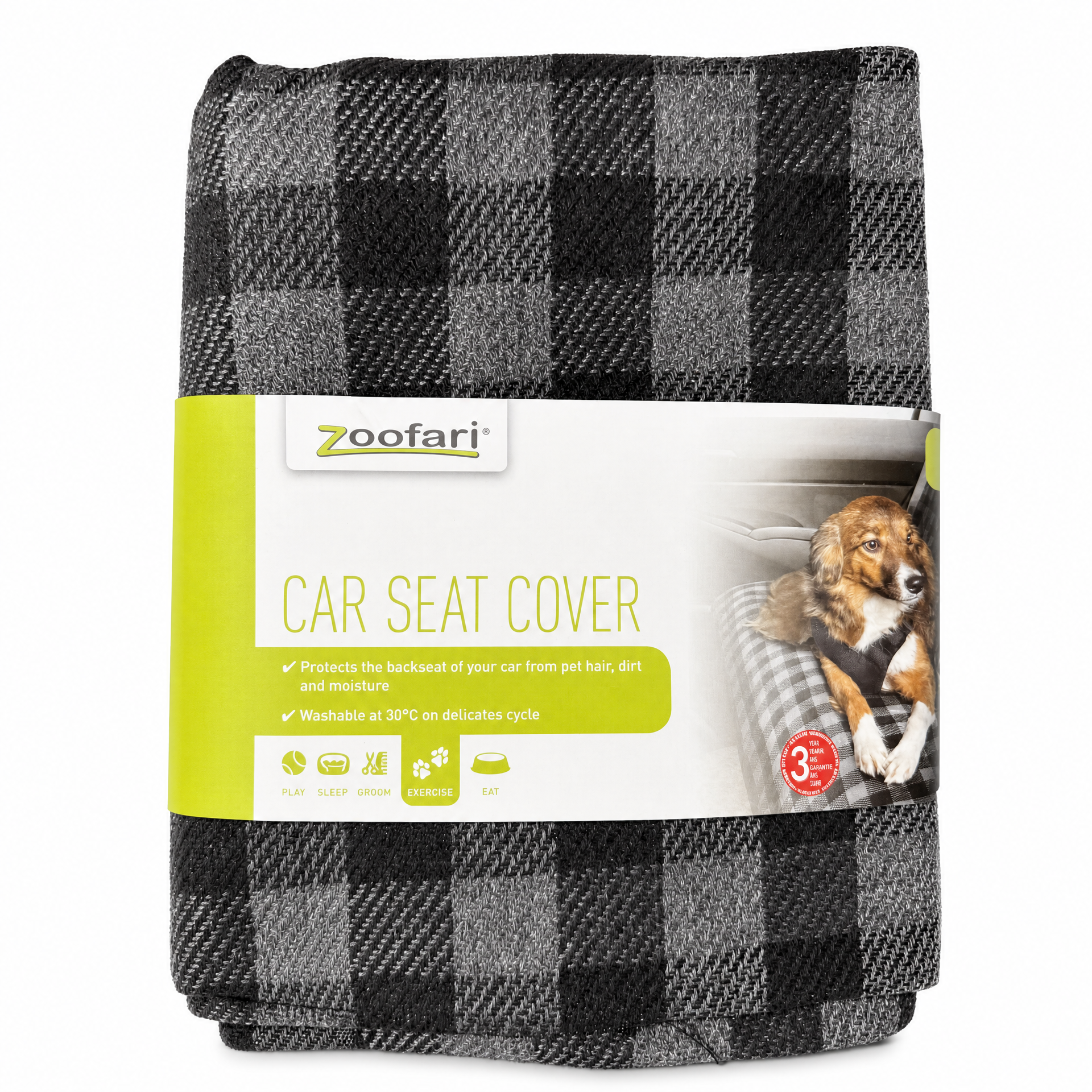 Zoofari Funda para asientos traseros y maletero estampado gris