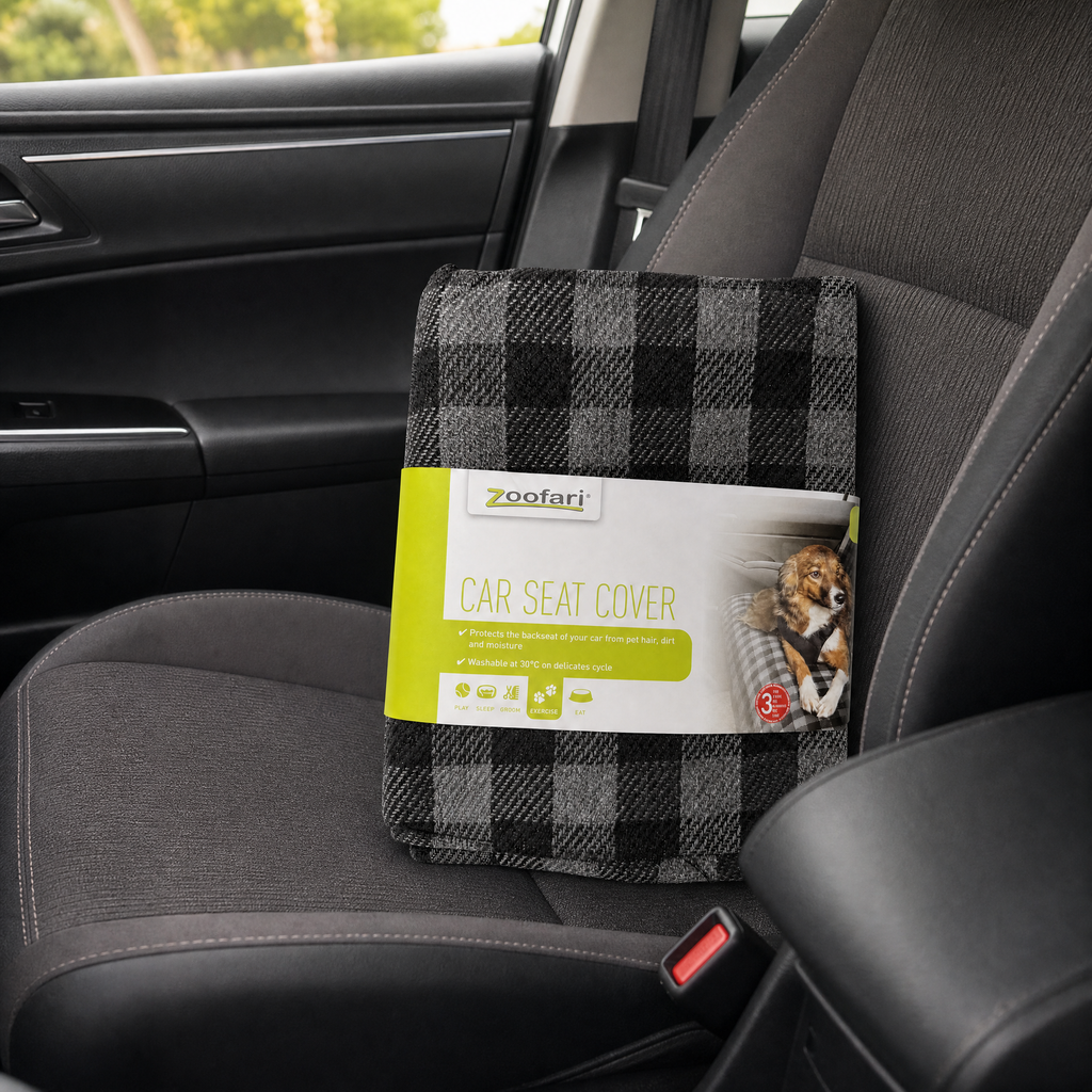 Zoofari Funda para asientos traseros y maletero estampado gris