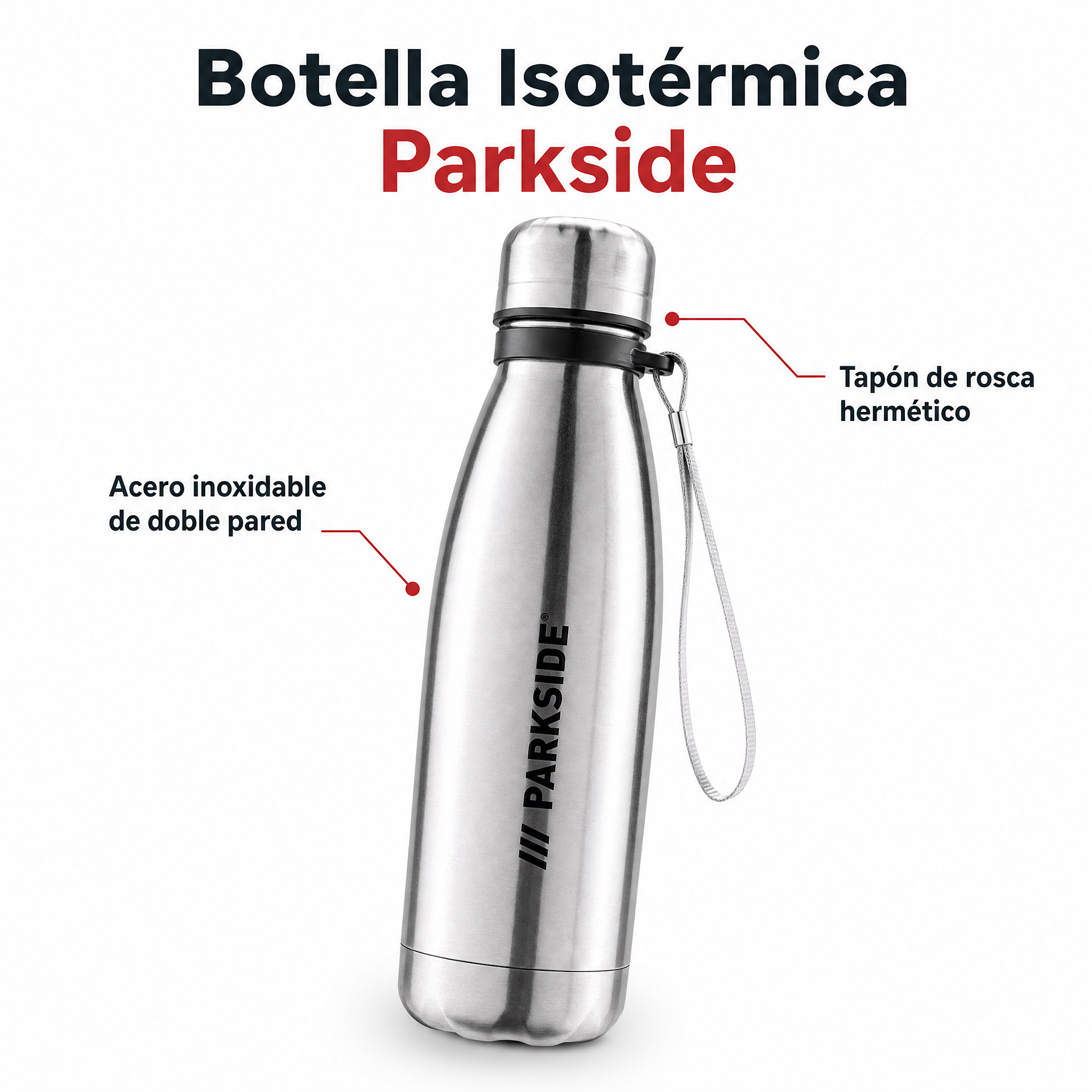 Botella Isotérmica Parkside de Acero Inoxidable