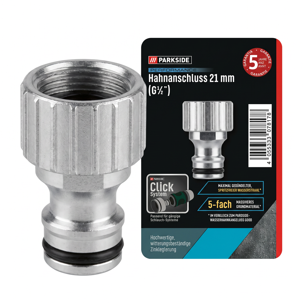 Parkside Performance Conector para Grifo 21 mm G1/2