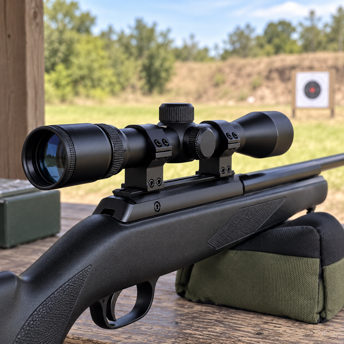 Visor Gamo 4x32 AOWR en puesto de tiro