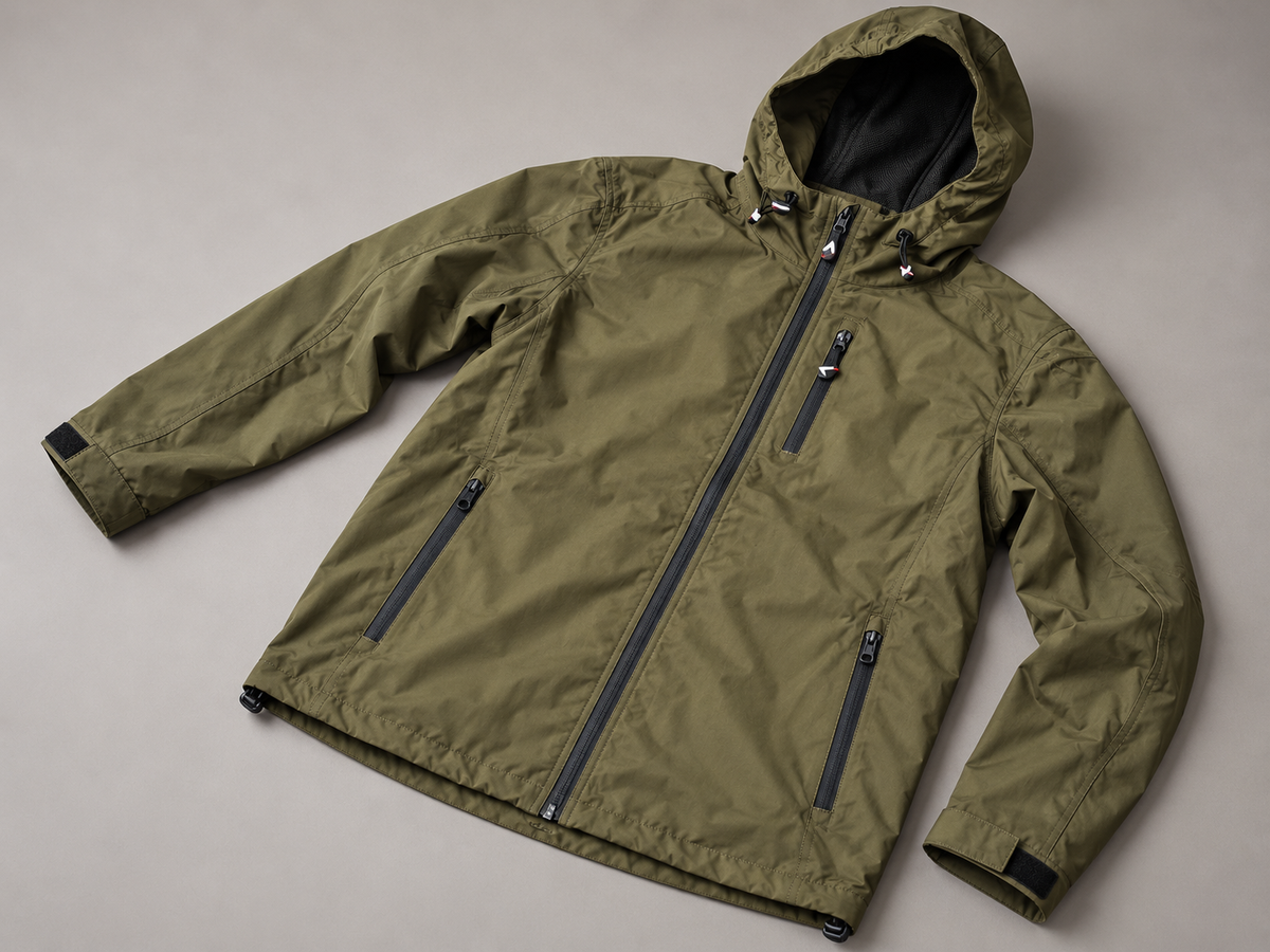 Detalles de chaqueta técnica Gamo verde oliva con capucha talla XL