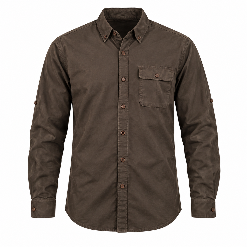 Camisa Gamo Orix marrón oscuro sobre fondo blanco