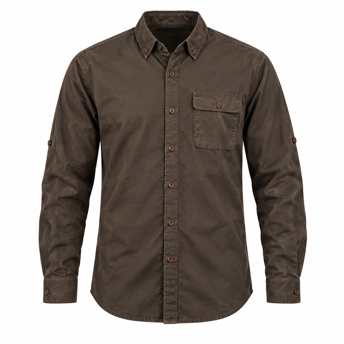 Camisa Gamo Orix marrón oscuro sobre fondo blanco