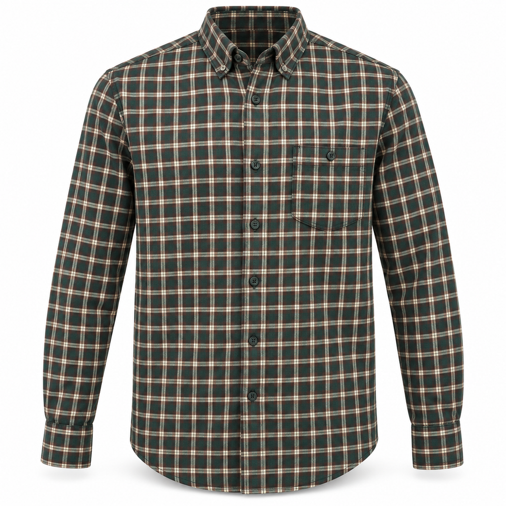Camisa Gamo Tiber Check de algodón sobre fondo blanco