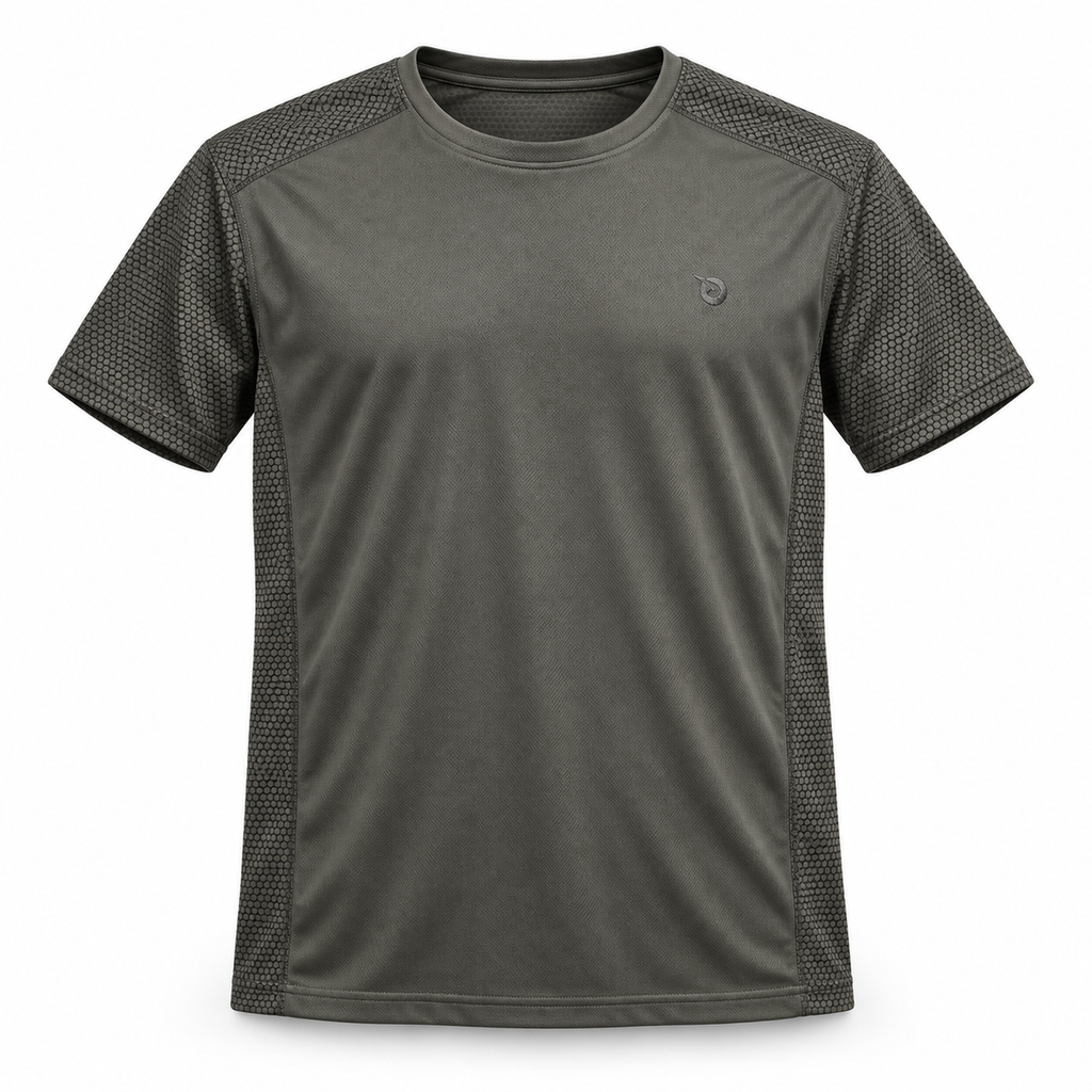 Camiseta Gamo T-Tech verde bosque, vista frontal sobre fondo blanco
