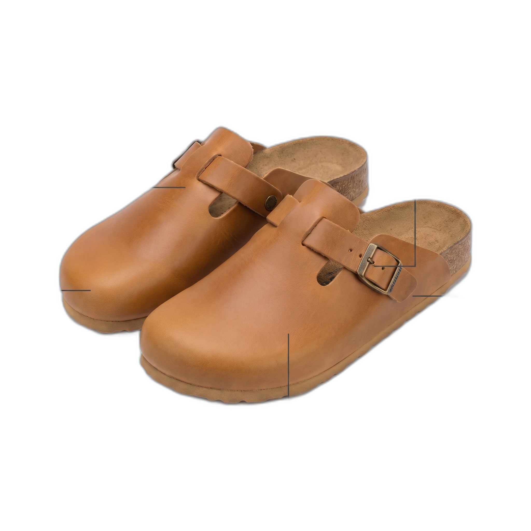 Zuecos Tipo Birkenstock UP Fashion Camel — Winterclogs Piel Curtida