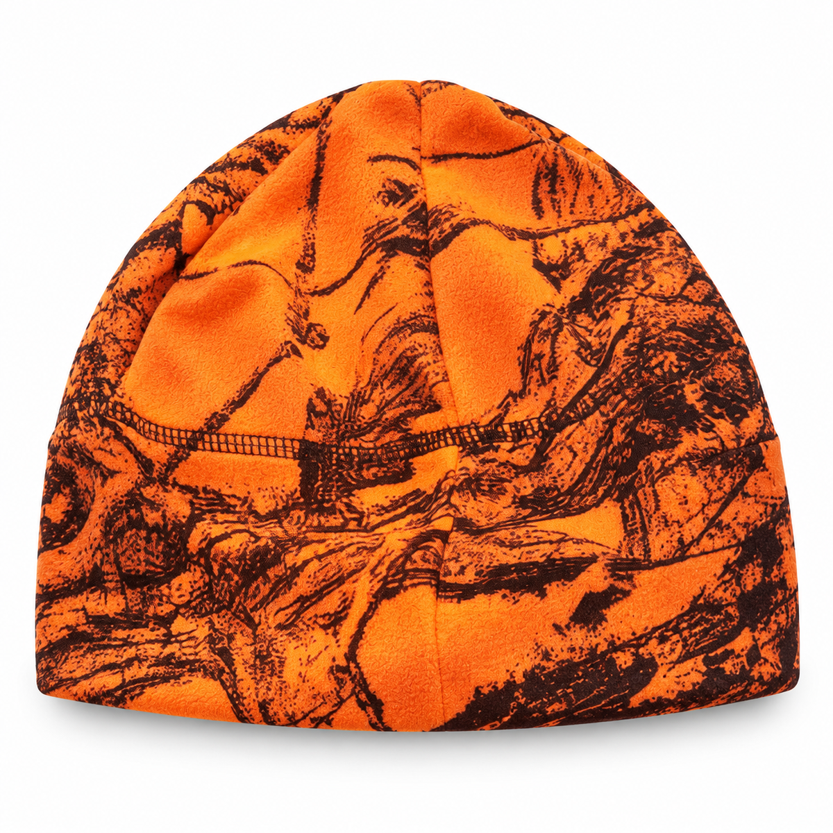 Gorro camuflaje naranja de alta visibilidad sobre fondo blanco