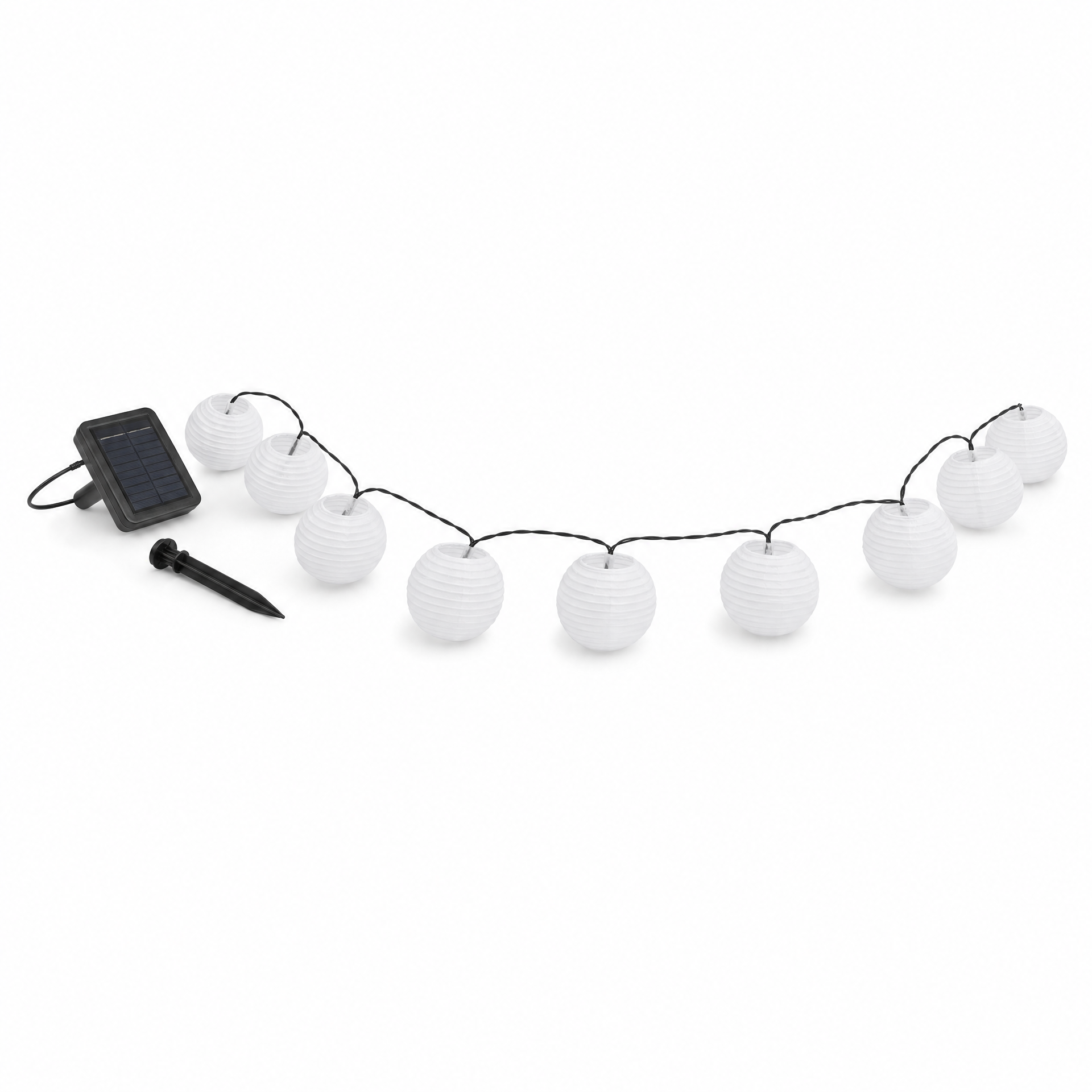 Livarno Home Guirnalda Solar de Farolillos Blancos, 10 LED