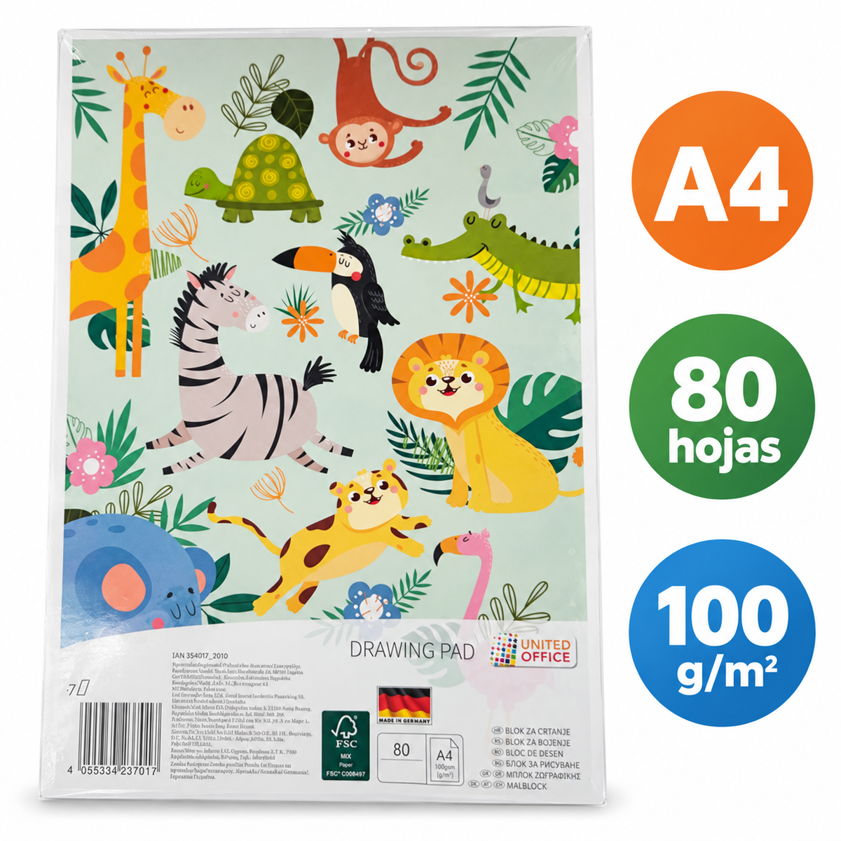 Bloc United Office A4, 80 hojas de 100 g/m²