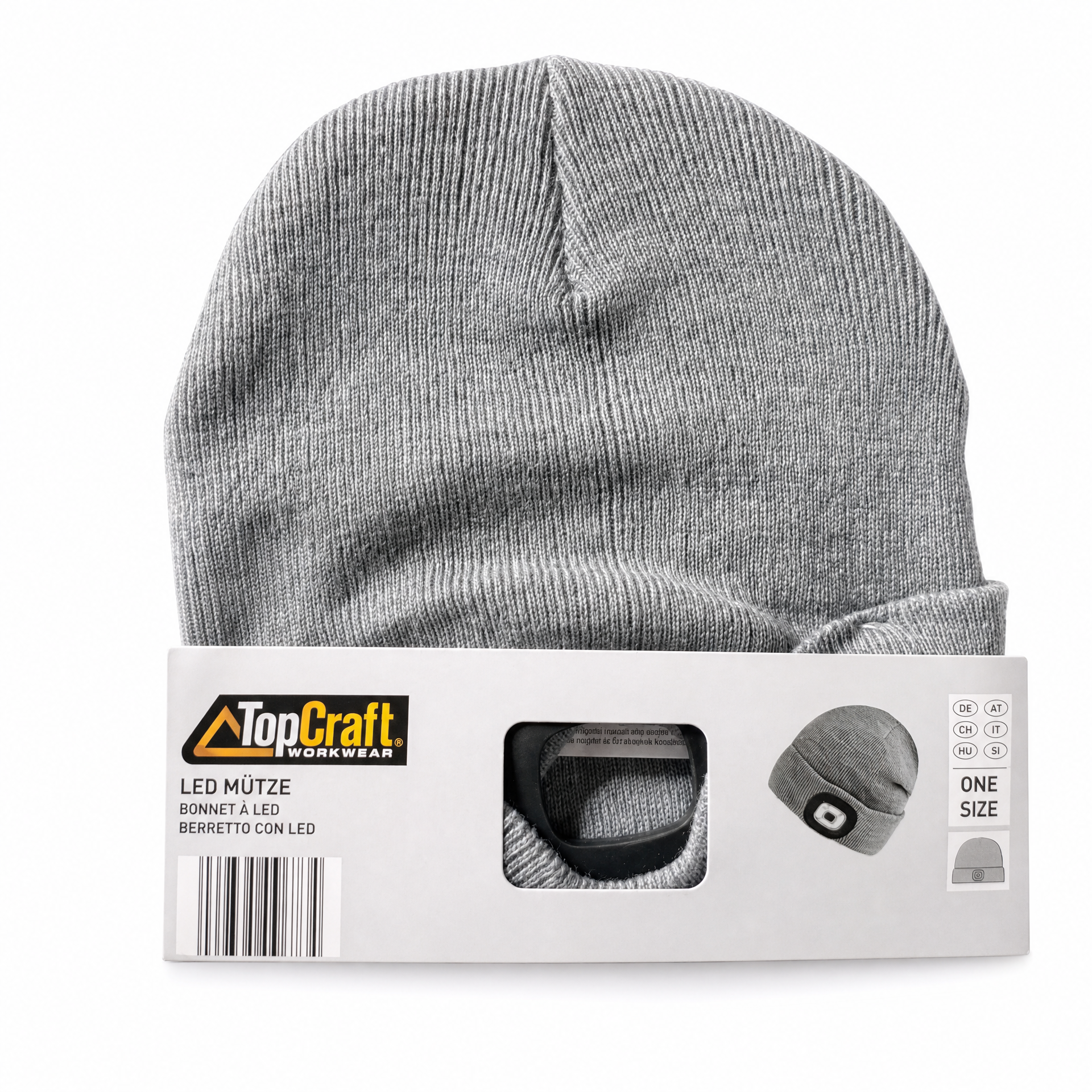 TopCraft Gorro térmico de punto con luz LED frontal