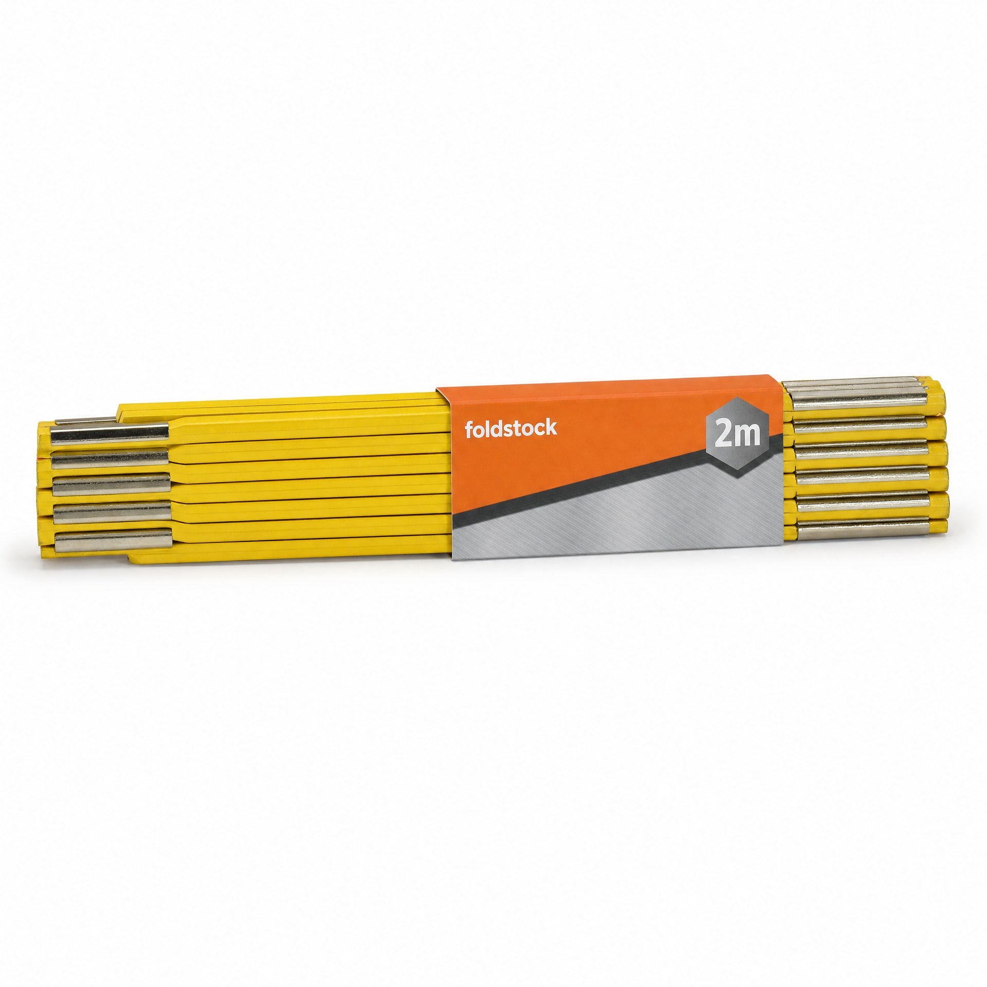Metro plegable 2 m amarillo con articulaciones metálicas