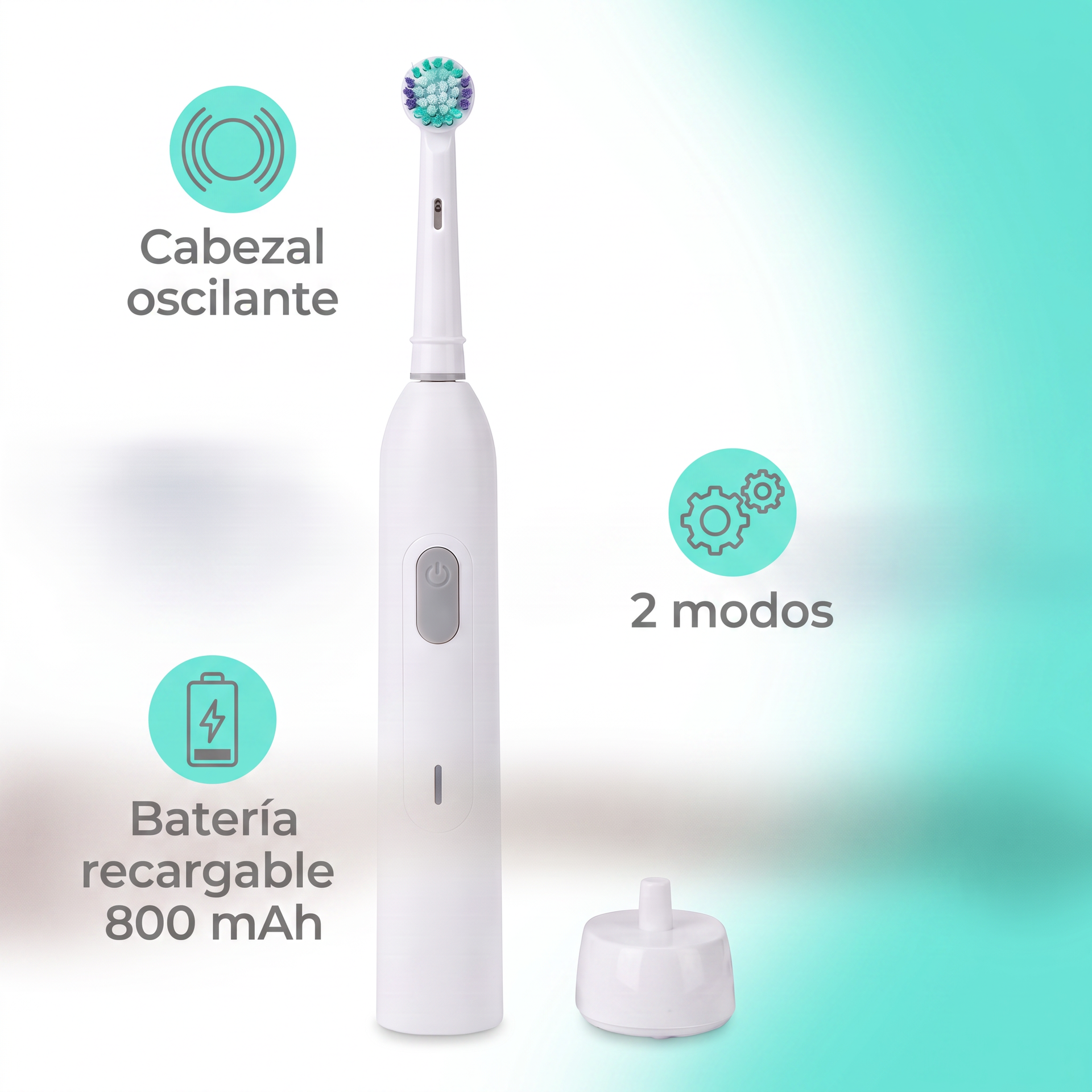 Ambiano Cepillo Dental Eléctrico Oscilante Recargable 800 mAh