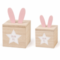 Set de cajas decorativas de madera con tapa extraíble