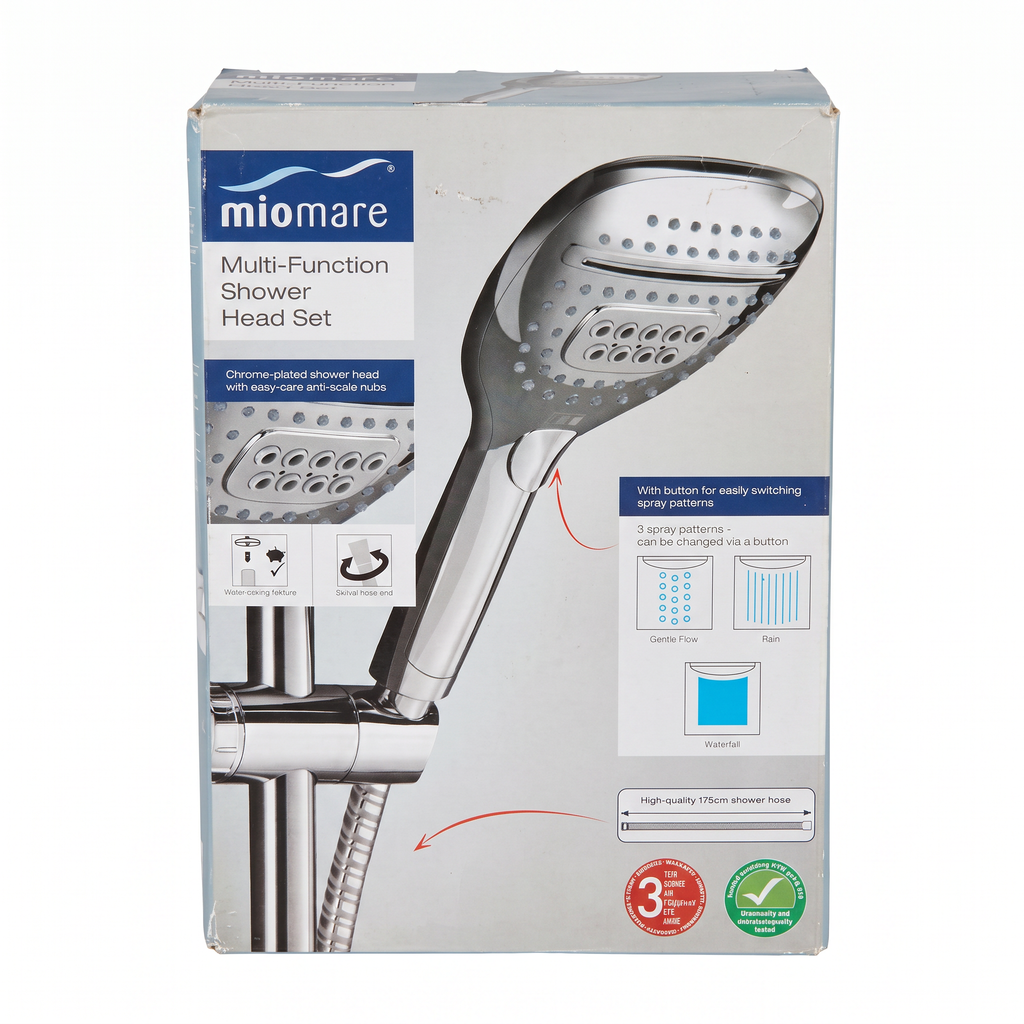 Miomare Set de Ducha Multifunción con Flexo 175 cm — Embalaje con roces