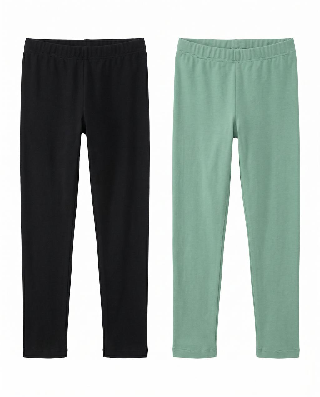 Pack 2 Leggings Infantiles Lily & Dan — Negro + Verde Menta