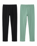 Pack 2 Leggings Infantiles Lily & Dan — Negro + Verde Menta