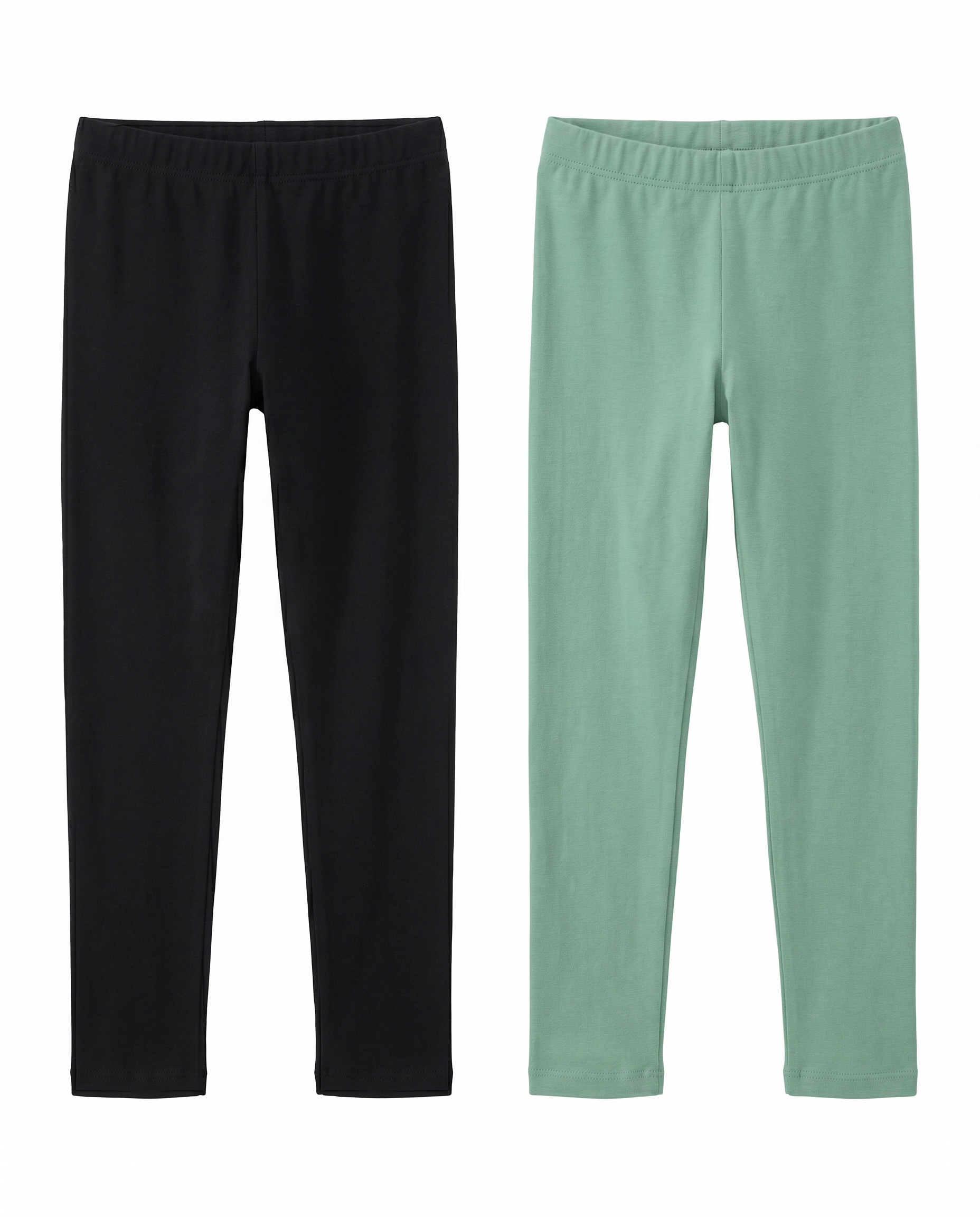 Pack 2 Leggings Infantiles Lily & Dan — Negro + Verde Menta