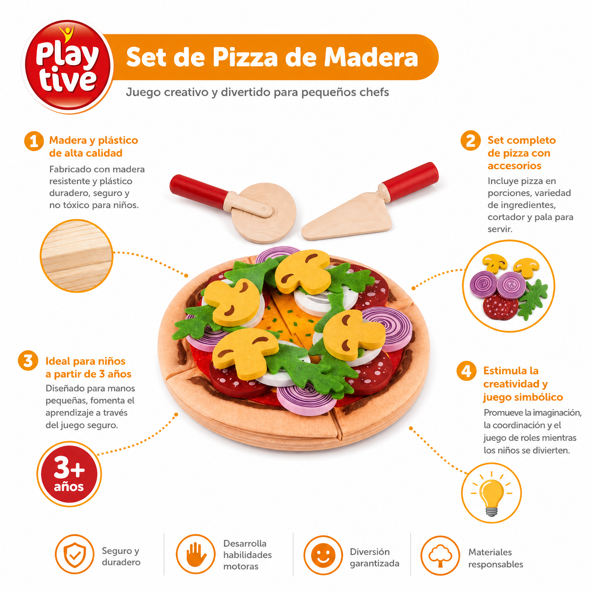 Playtive Pizza Play Set Accesorios Cocina