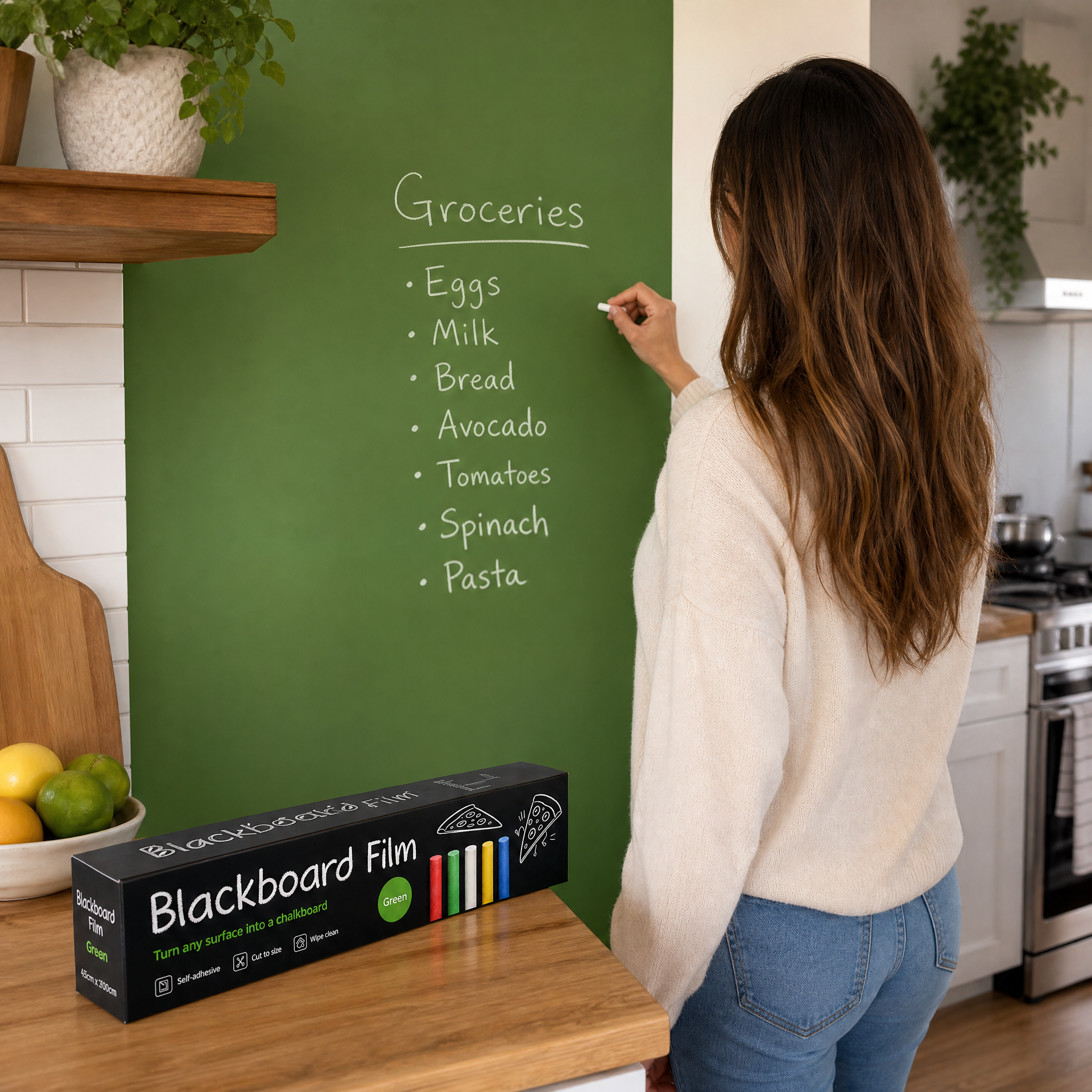 Blackboard Film lámina con acabado pizarra verde para tiza
