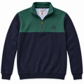 Sudadera Yellow Skin con media cremallera azul marino y verde · Talla L · vista frontal