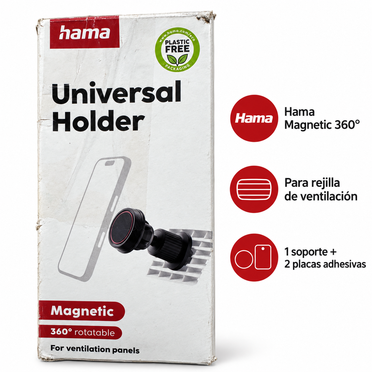 Hama soporte magnético de móvil 222575: características y contenido indicado
