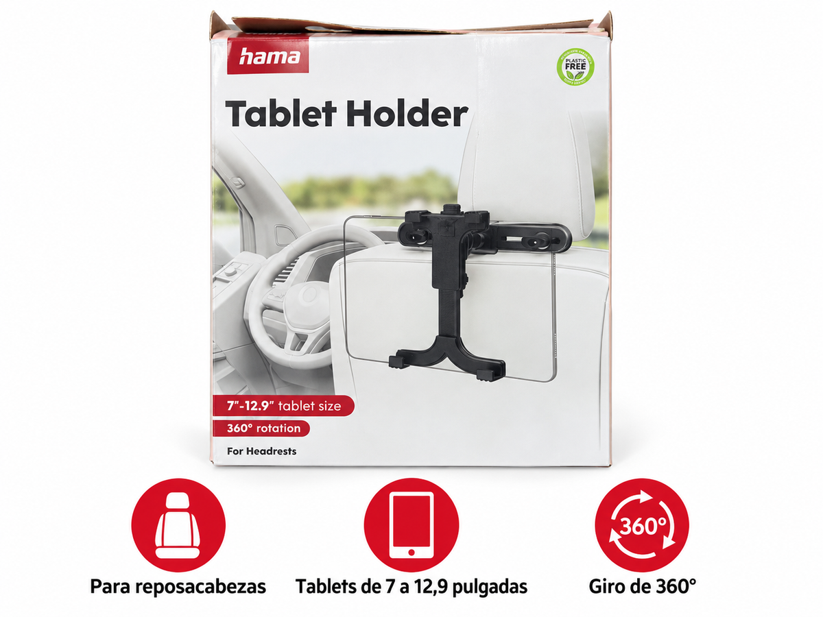Hama soporte de tablet para reposacabezas de coche · 7 a 12,9 pulgadas · características