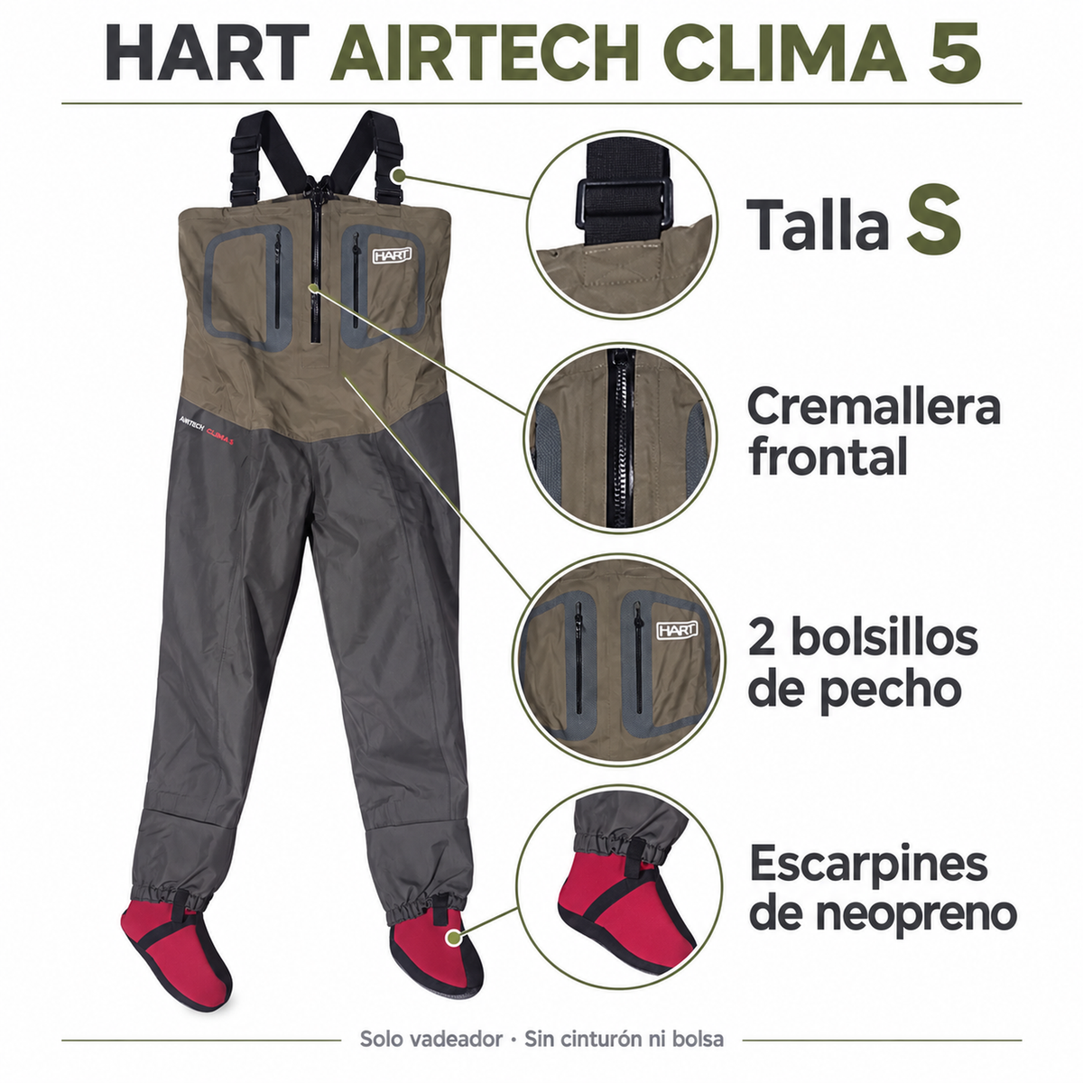Vadeador Hart Airtech Clima5 talla S — caracteristicas